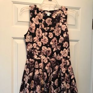 Purple, pink and black floral dress